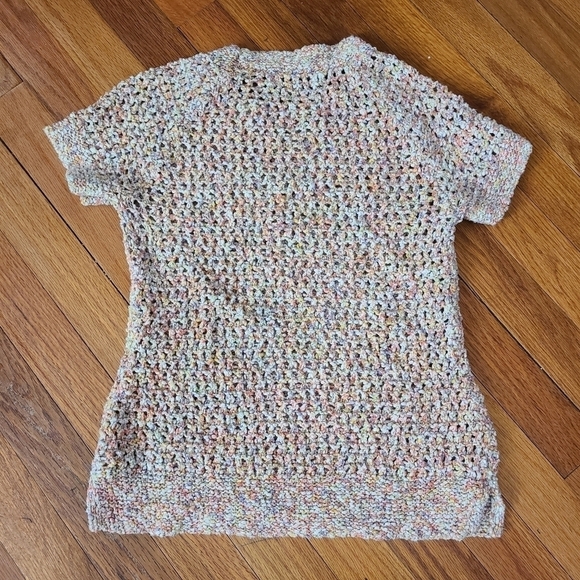 CAbi Multicolor Sorbet Knit Short Sleeve Summer Knit Blouse - Picture 6 of 10